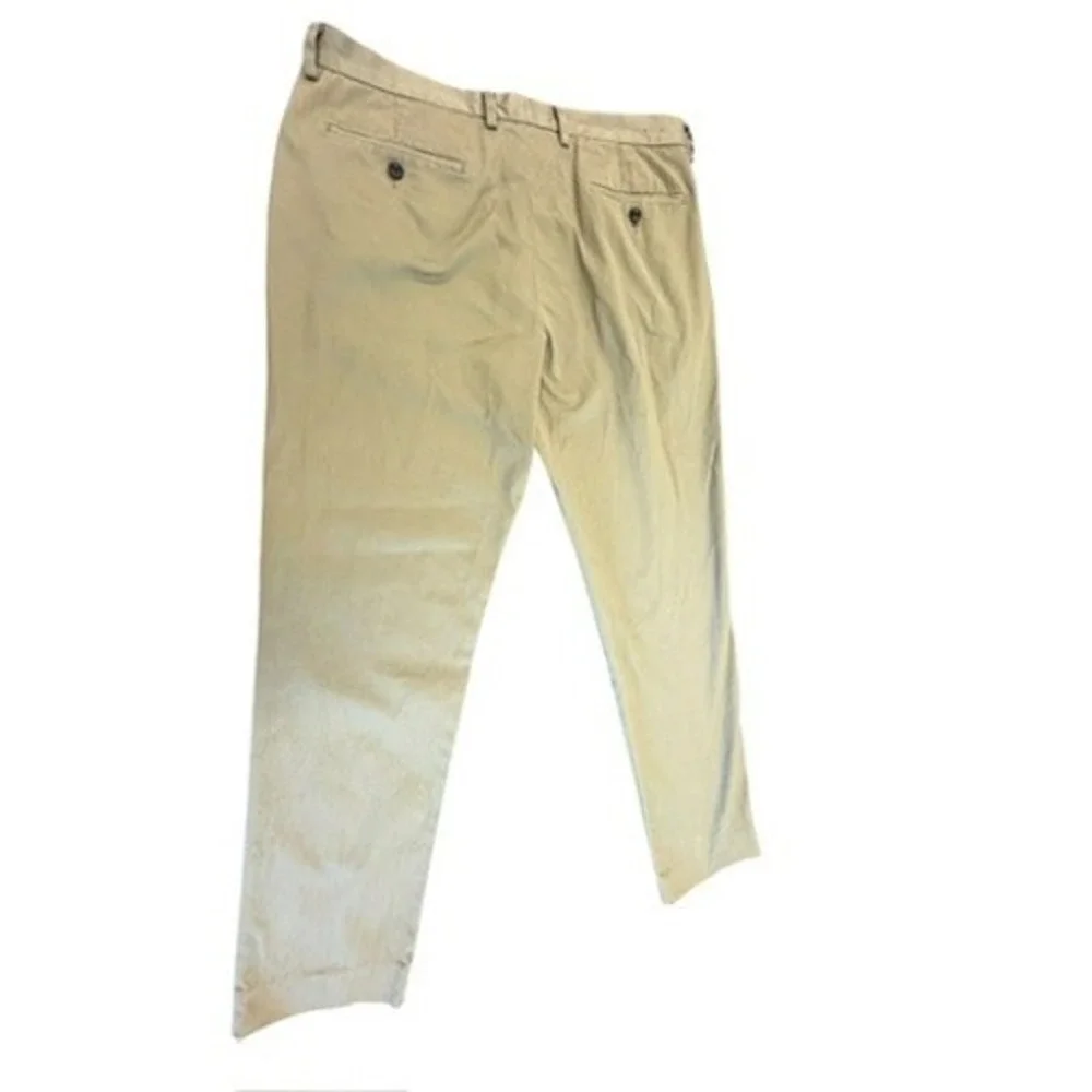 J.Crew Bowery Chino Pants Mens 34x32 Khaki Tan Stretch Cotton Twill